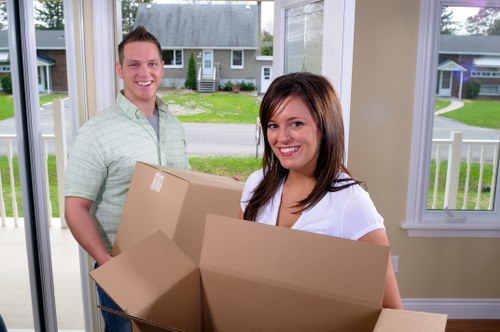 House movers helping a family move in Hillingdon