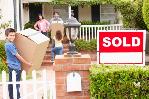Packed moving boxes and household items ready for a Hillingdon house move